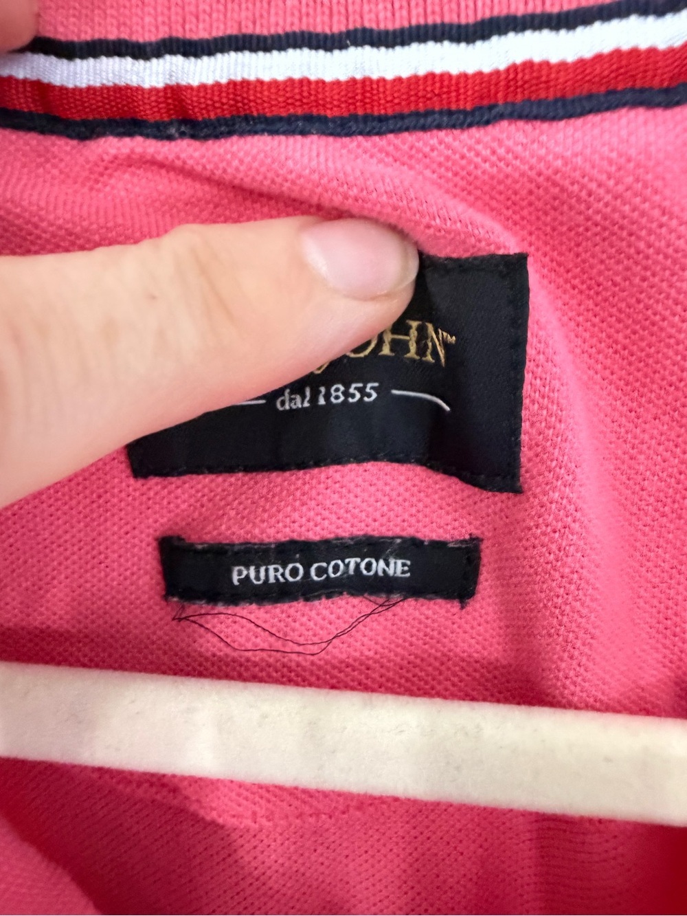 Dan John Large Cotton Pink Polo Shirt Short Sleeve Preppy Gold Business Casual - Picture 3 of 6